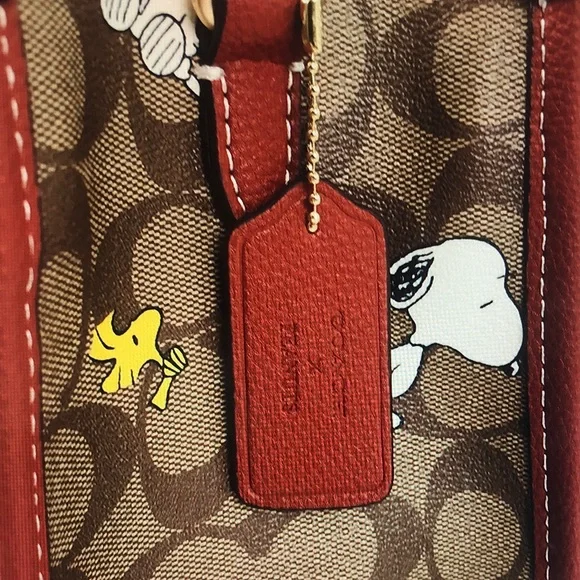 Coach Brown and Red Snoopy Shoulder Bag - Picture 8 of 12